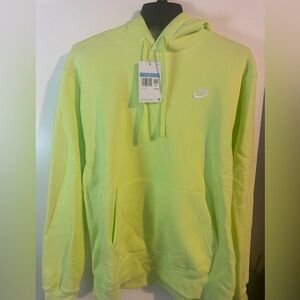 Nike Men's Neon Green Hoodie